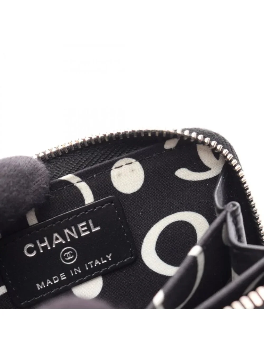 Chanel Coin Case Quilted Black Caviar Leather